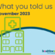 What you told us: November 2023