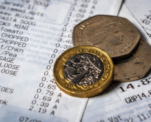 Coins and receipt