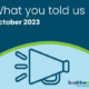 What you told us: October 2023