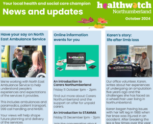 Healthwatch Northumberland newsletter Oct 2024