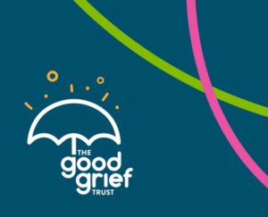 The Good Grief Trust logo with a blue background.