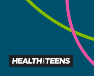 Health for Teens logo with a blue background.