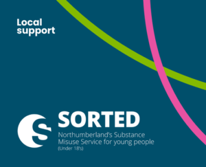 SORTED logo with a blue background. Text 'local support'.