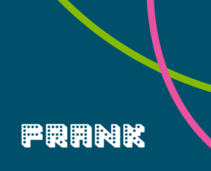 FRANK logo with a blue background.