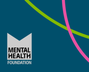 Mental Health Foundation logo with a blue background.