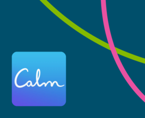 Calm app logo with a blue background.