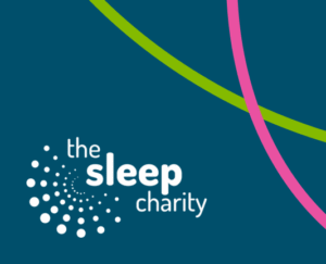 The Sleep Charity logo with a blue background.